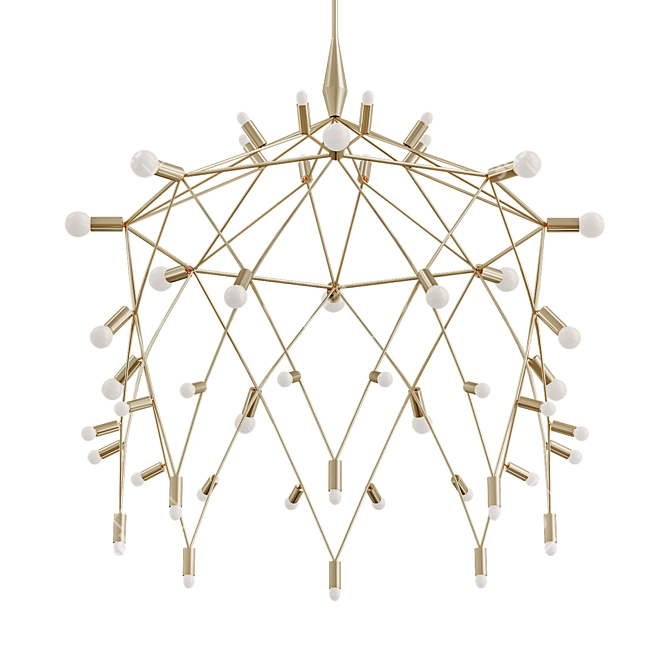 Sleek Black Chandelier: Orbit 3D model image 1