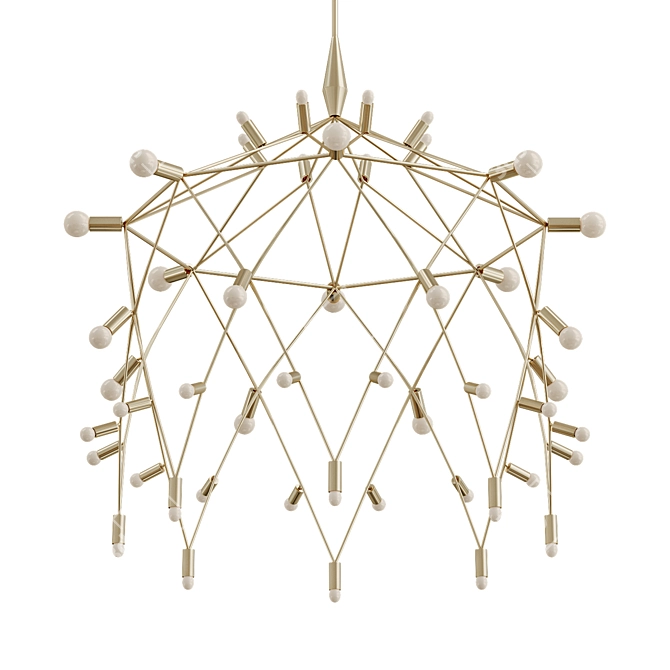 Sleek Black Chandelier: Orbit 3D model image 3