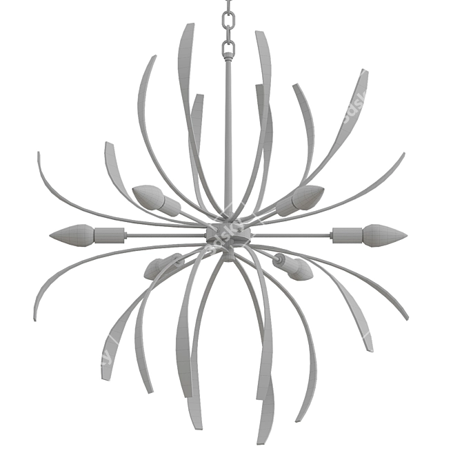 Dazzling Dahlia Chandelier 3D model image 2