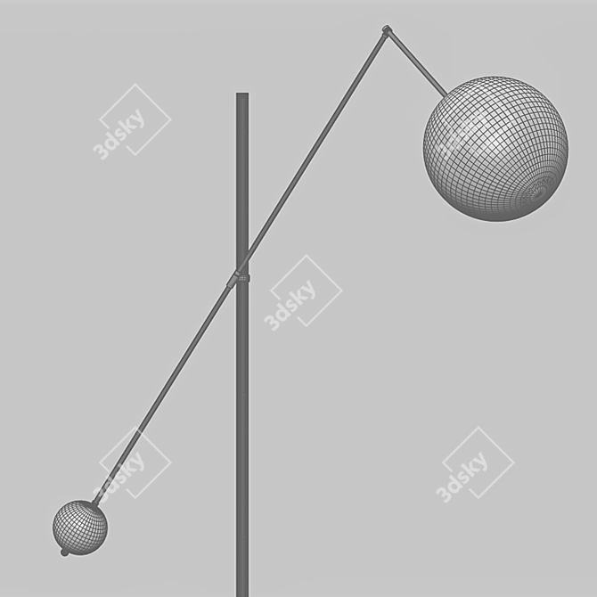 Illuminated AquaSphere: Modern Floor Lamp 3D model image 2