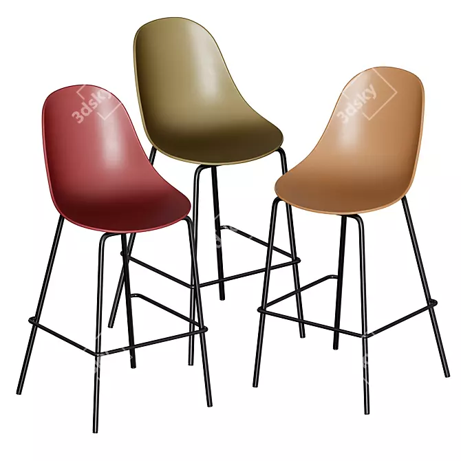 Harbour High Stool - Sleek and Comfy Design 3D model image 3