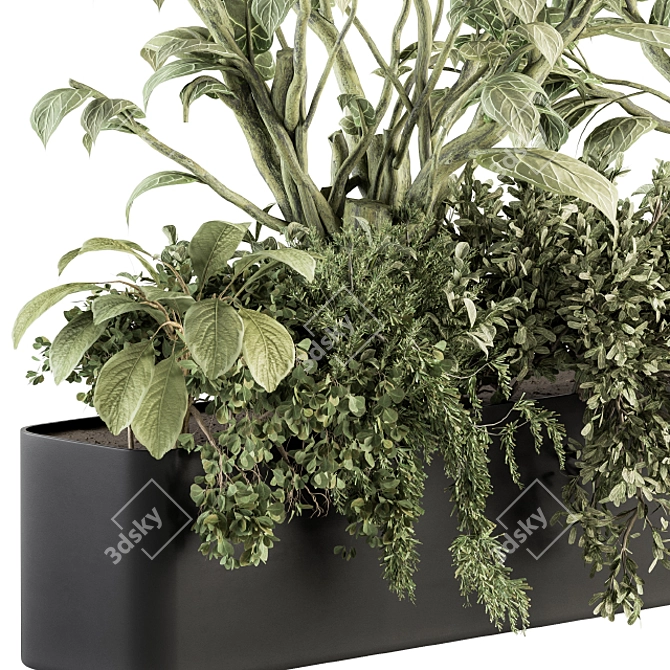 Leafy Oasis: Outdoor Plant Box 3D model image 3