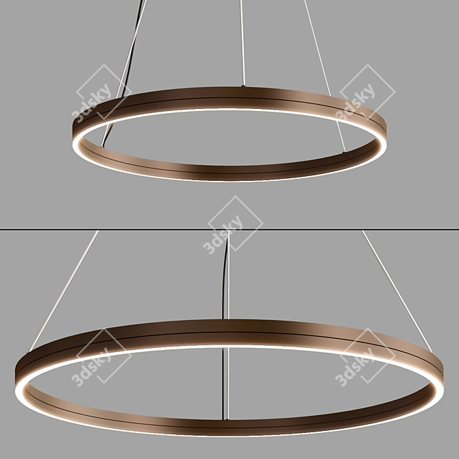 Modern Berliner Ring Pendant Light 3D model image 1