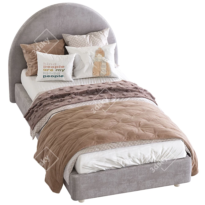 Soft Headboard Bed: Elegant and Comfortable 3D model image 2