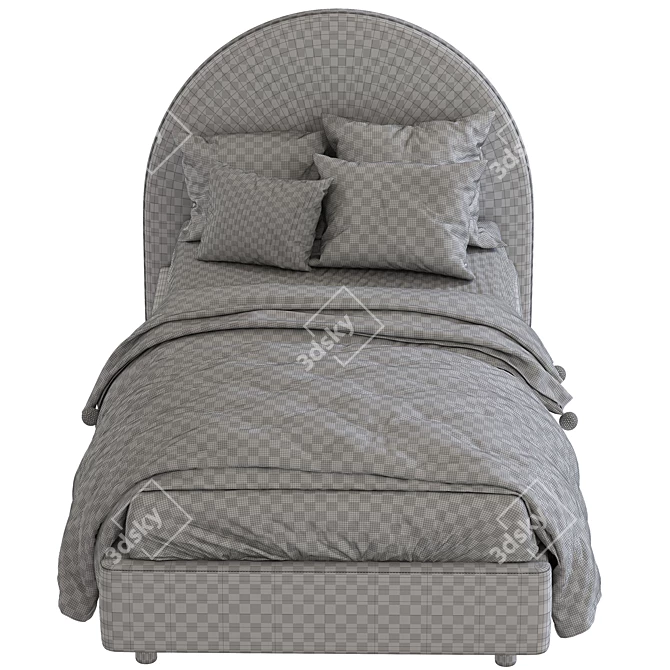Soft Headboard Bed: Elegant and Comfortable 3D model image 5