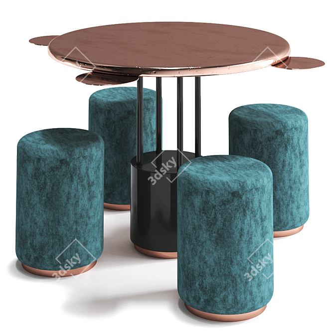 DE CASTELLI Burraco Table Set 3D model image 1