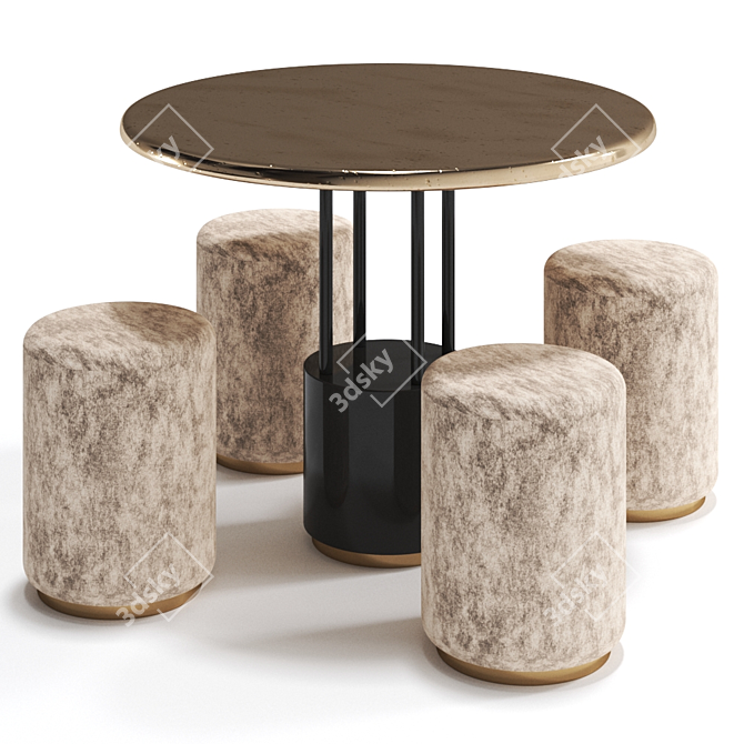 De Castelli Burraco Table Set 3D model image 1