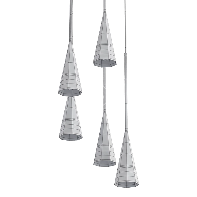 Elegant Conicita Pendant Chandelier 3D model image 2