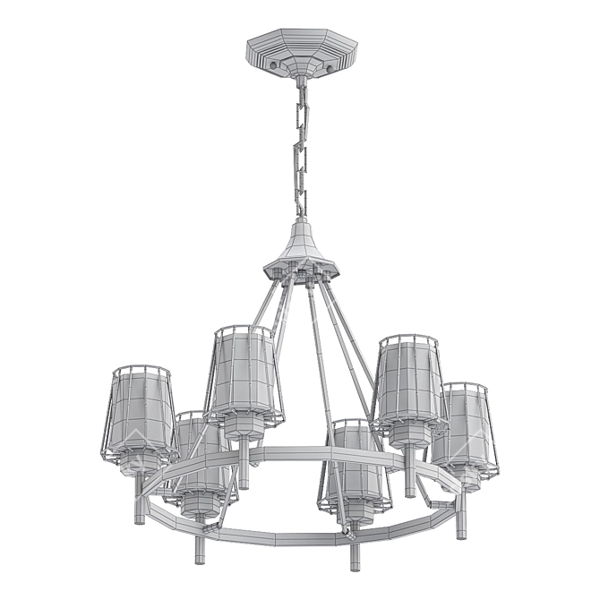 Elegant Odeon Dogana Chandelier 3D model image 2