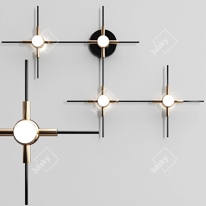 Modern Rod LED Wall Lamp 3D model image 1