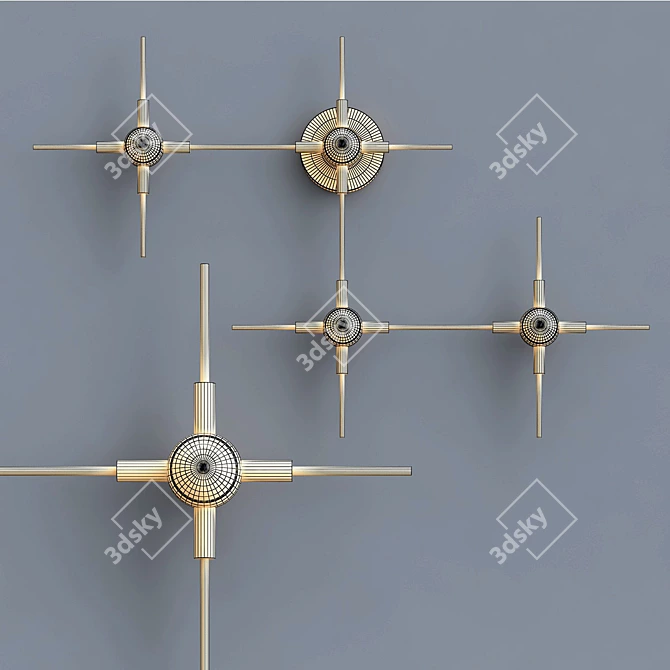 Modern Rod LED Wall Lamp 3D model image 2