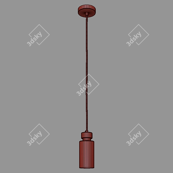 Amado Pendant Lamp with Glass Shade 3D model image 2