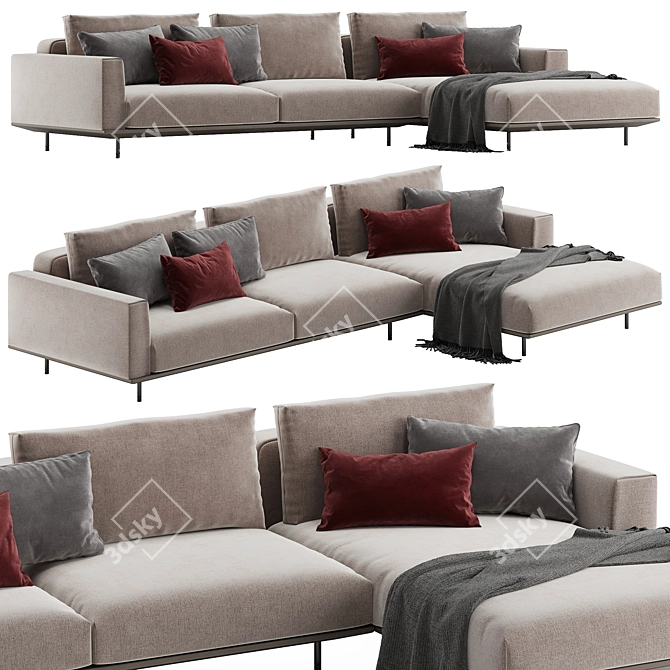 Rolf Benz Volo: Contemporary Corner Sofa 3D model image 6