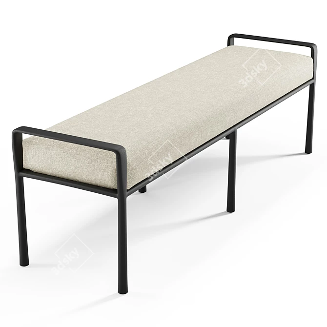 Bodhi King Bench: Luxurious Comfort & Contemporary Style 3D model image 3