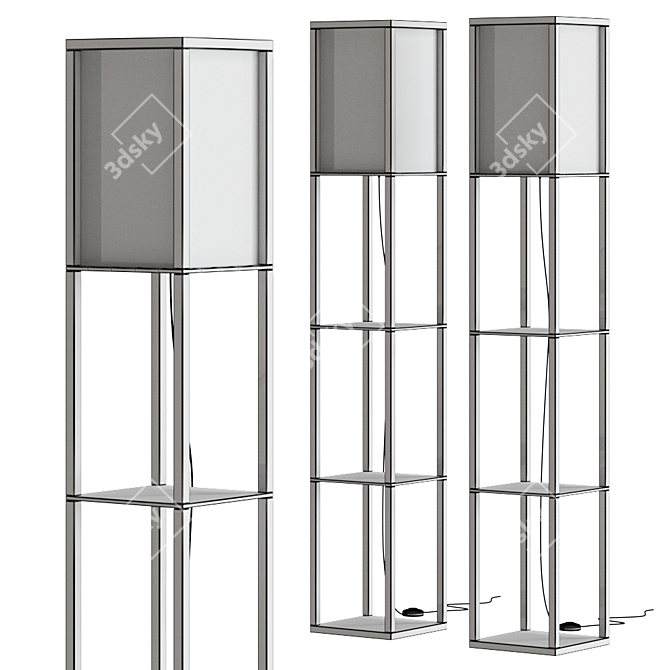 Elegant Arvelo Column Floor Lamp 3D model image 2