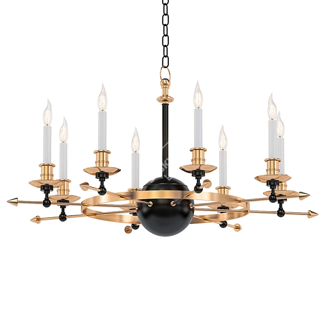 Elegant Bronze Chandelier by Chapman 3D model image 1