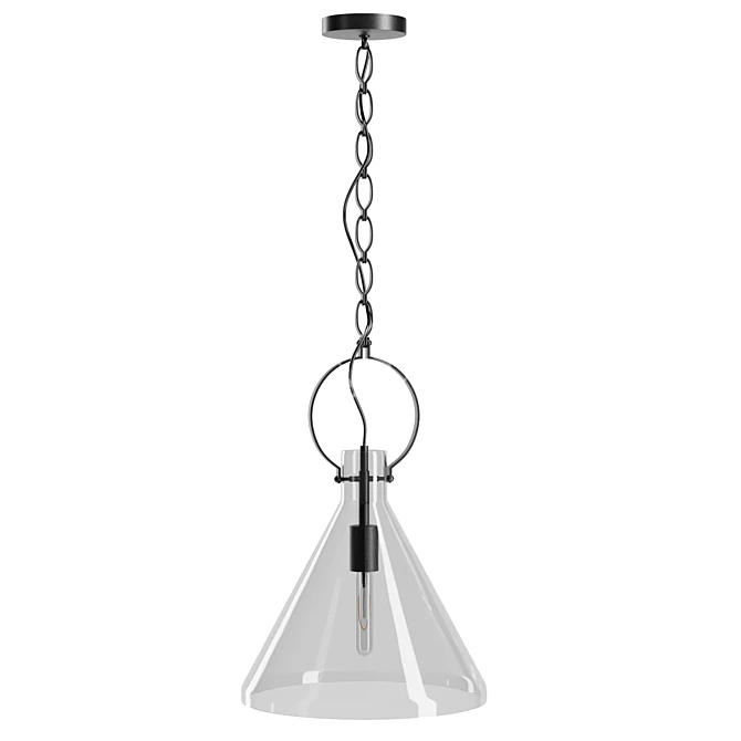 Elegant Clear Limoges Pendant 3D model image 2