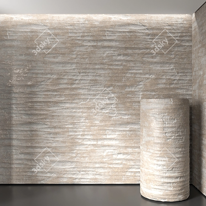 Seamless Decorative Wallcovering 3D model image 1