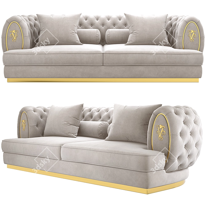 Oberon Sofa: Modern Sophistication for Your Vision 3D model image 3