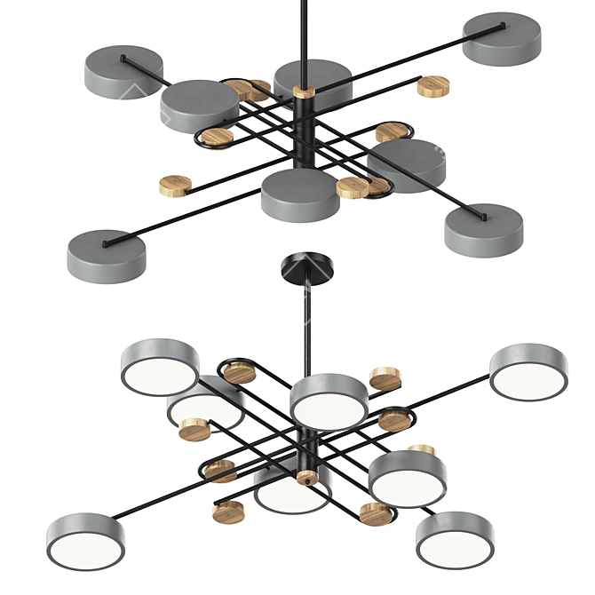 Modern Pars Ceiling Light 3D model image 1