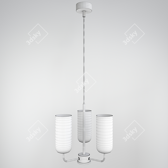 Elegant Smoked Glass Chandelier 3D model image 4