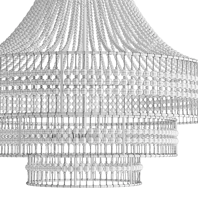 Tulane Abaca-Wrapped Tiered Chandelier 3D model image 6