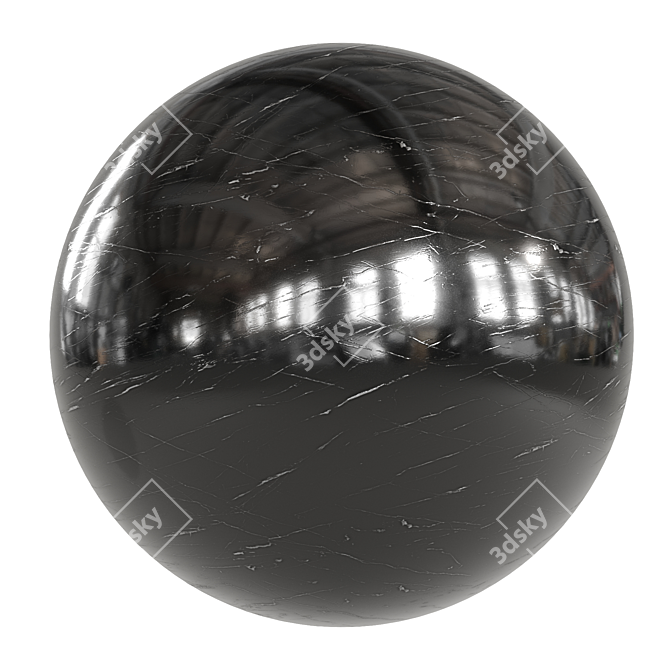 Sleek Ash Black Marble Tile 3D model image 1