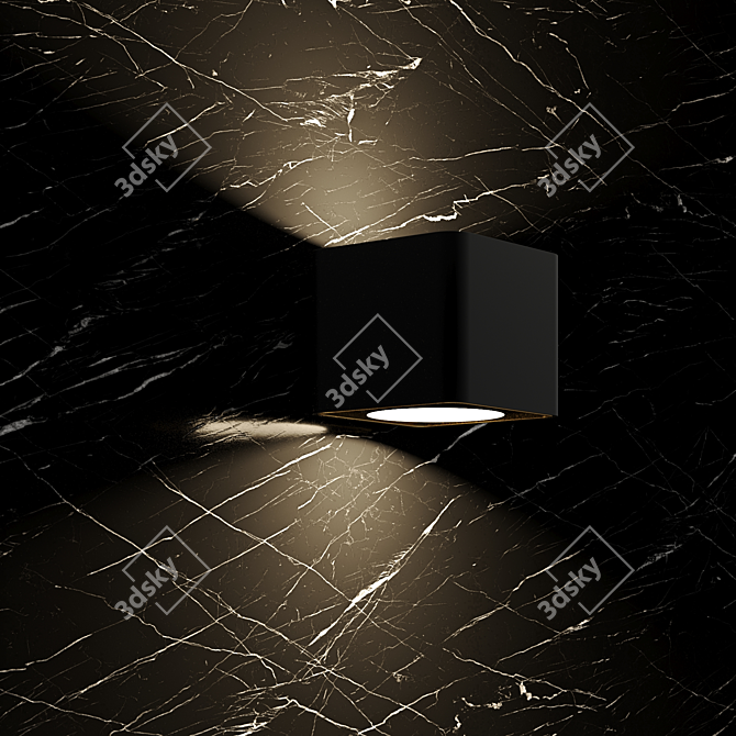 Sleek Ash Black Marble Tile 3D model image 2