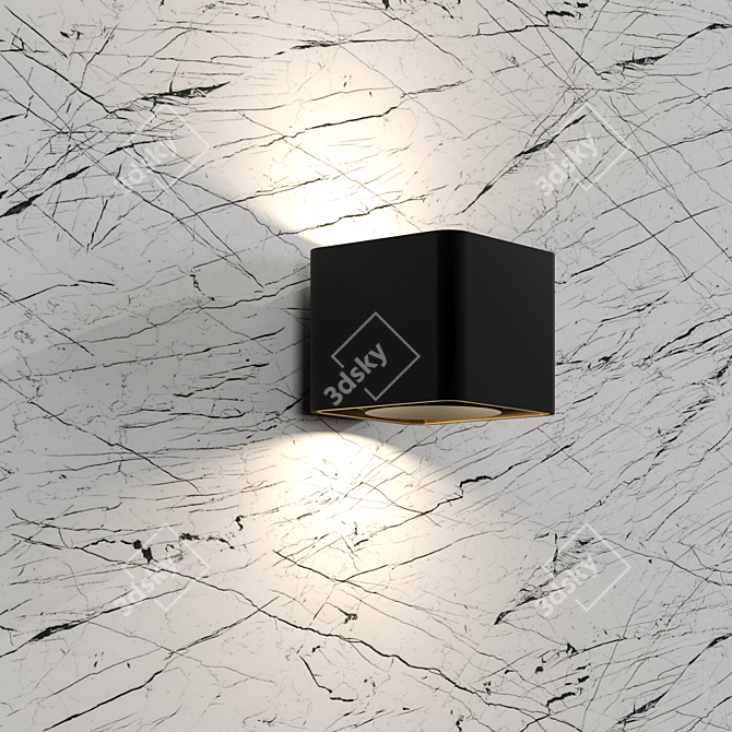 Monochrome Elegance: Black Stripes White Marble 3D model image 2