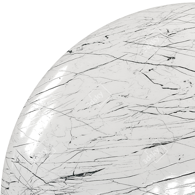 Monochrome Elegance: Black Stripes White Marble 3D model image 4