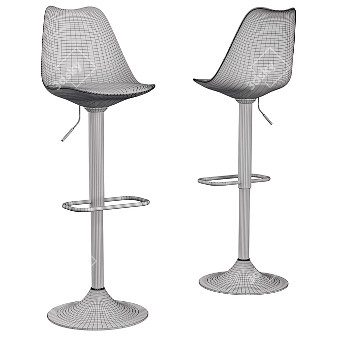 Zadie Adjustable Bar Stools: Sleek and Stylish! 3D model image 4