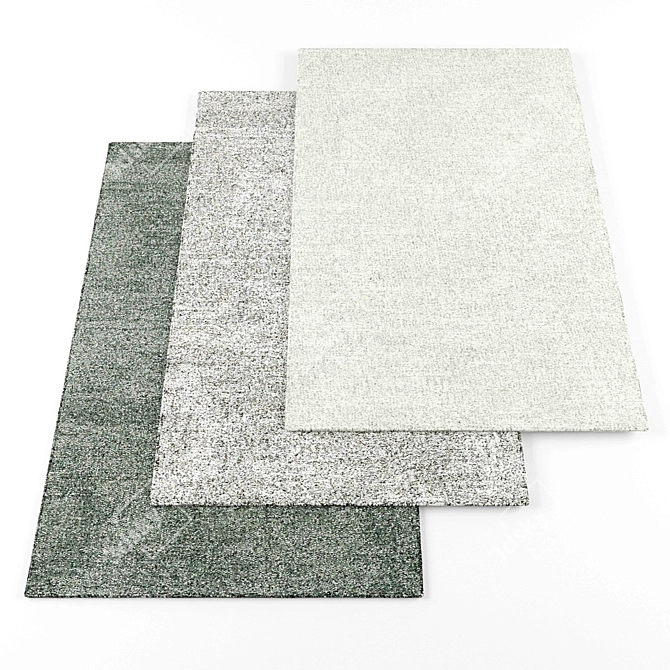 Stylish Set of 3 Carpets 3D model image 1