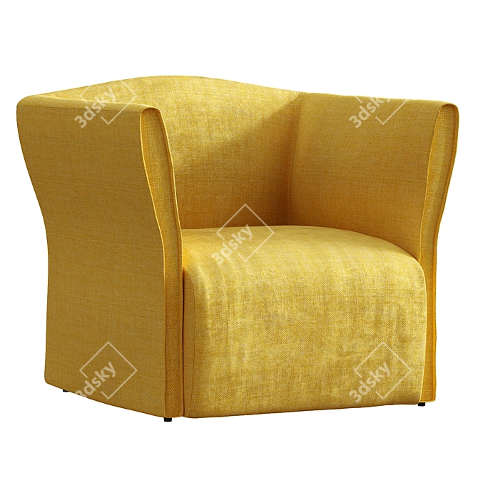 Modern Italian Fabric Armchair 3D model image 1