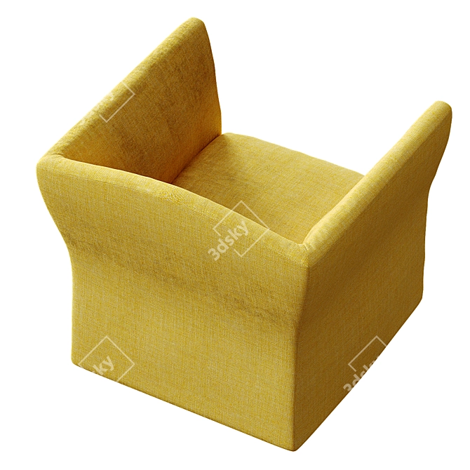 Modern Italian Fabric Armchair 3D model image 2