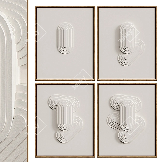 Sculpture Relief Art Set 3D model image 1