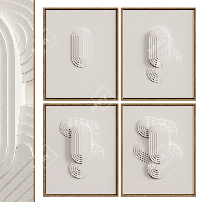 Sculpture Relief Art Set 3D model image 5