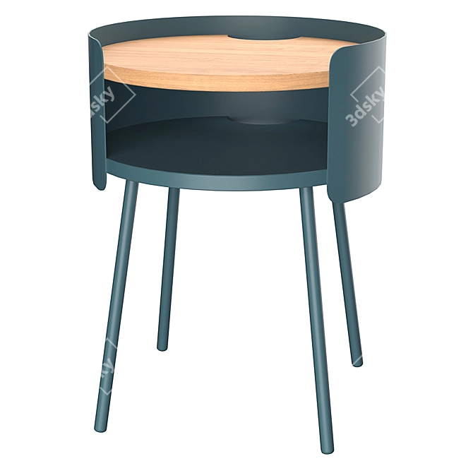 Modern Teal Bedside Table: Ooty 3D model image 1