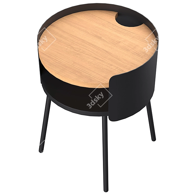 Modern Teal Bedside Table: Ooty 3D model image 4