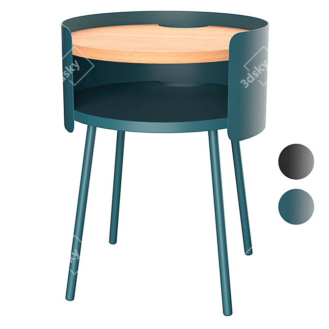 Modern Teal Bedside Table: Ooty 3D model image 7