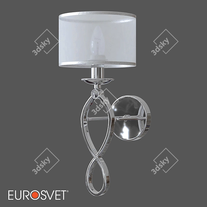 Fabiola Chrome Wall Lamp with Lampshade 3D model image 1