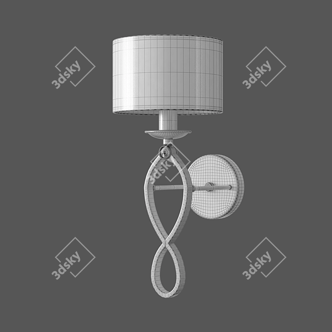 Fabiola Chrome Wall Lamp with Lampshade 3D model image 2
