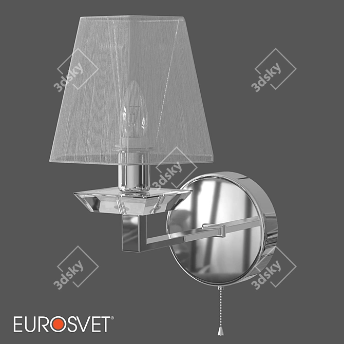 Alegria Chrome Wall Lamp with Lampshade 3D model image 1