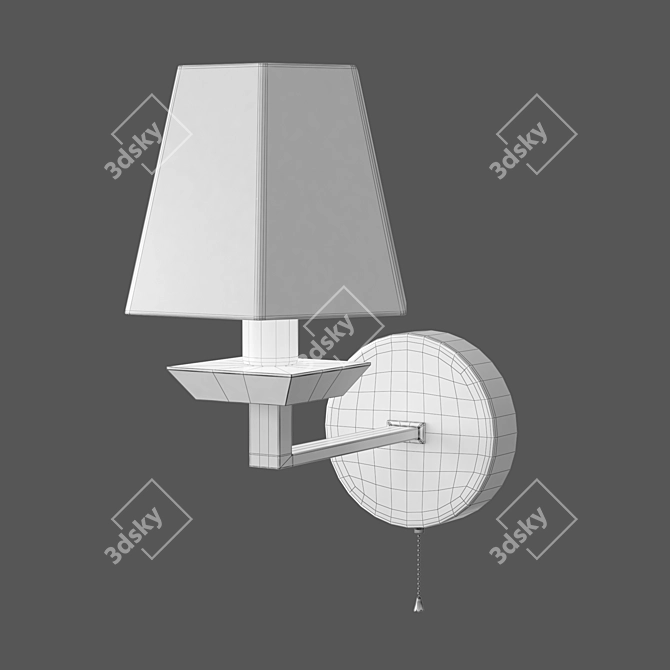 Alegria Chrome Wall Lamp with Lampshade 3D model image 2