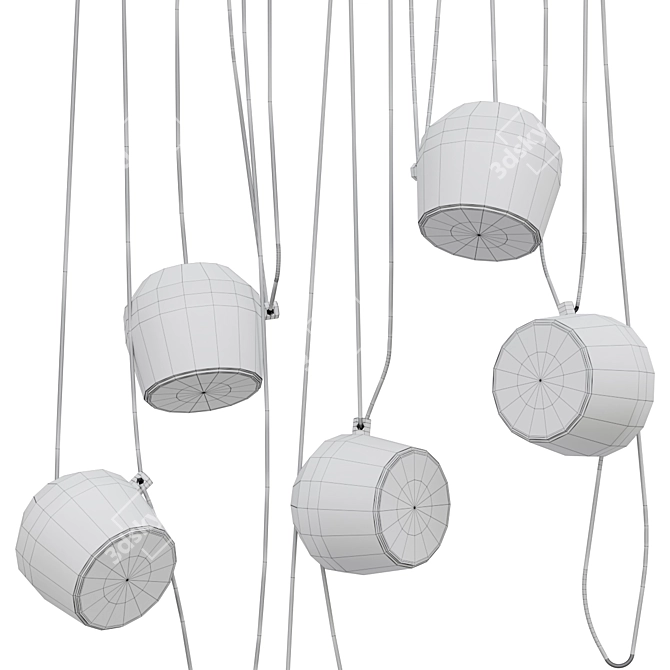 Sleek Aim Pendant Light 3D model image 2