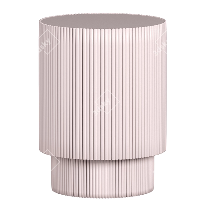 Elegant Fluted Side Table 3D model image 4