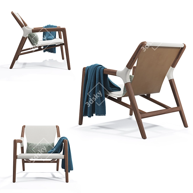 Rubelli Casa Tela Armchair: Stylish, Comfortable, and Versatile 3D model image 3