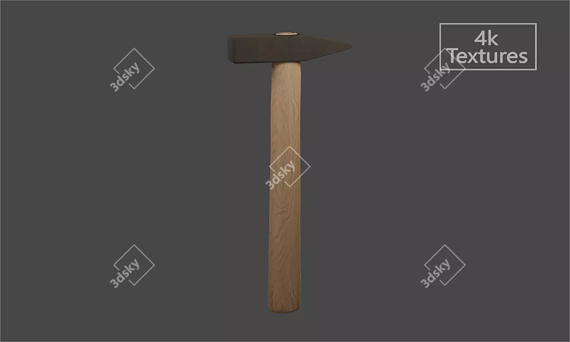 4K Hammer Model for Game Development 3D model image 1