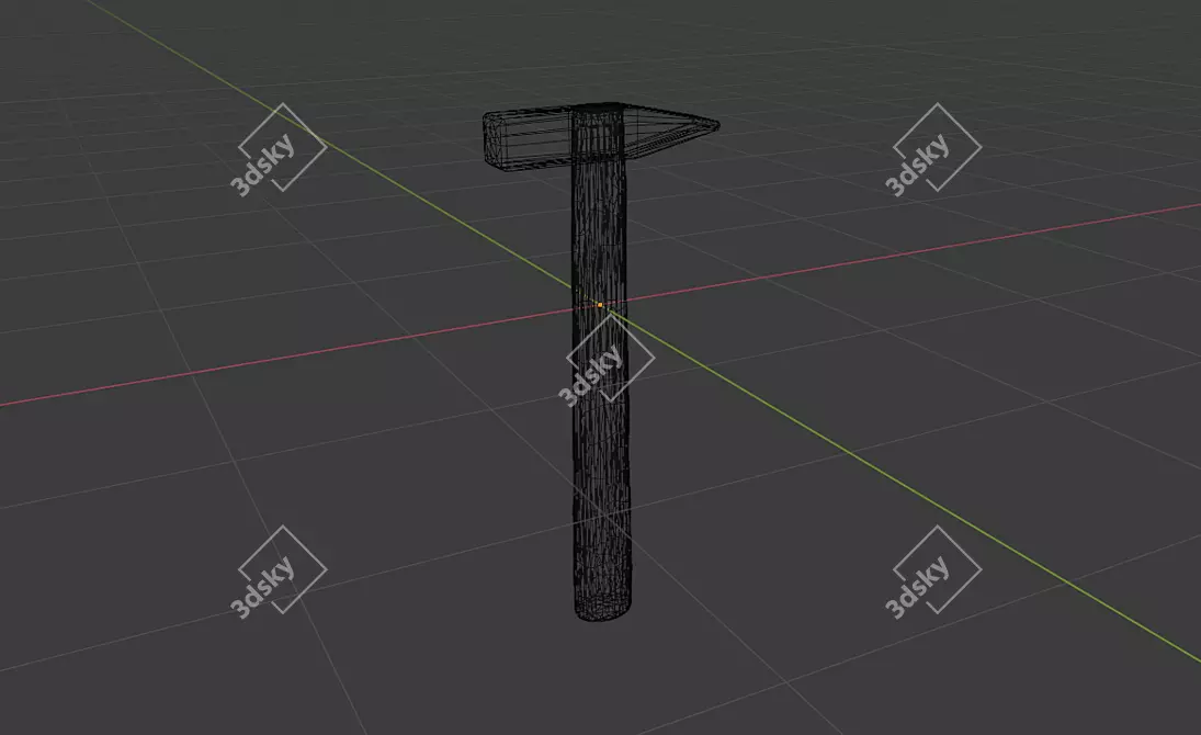 4K Hammer Model for Game Development 3D model image 4