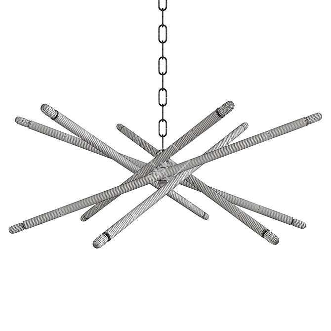 Elegant Exton Chandelier 3D model image 3