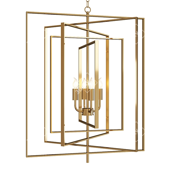 Elegant Brass Hollis Chandelier 3D model image 1